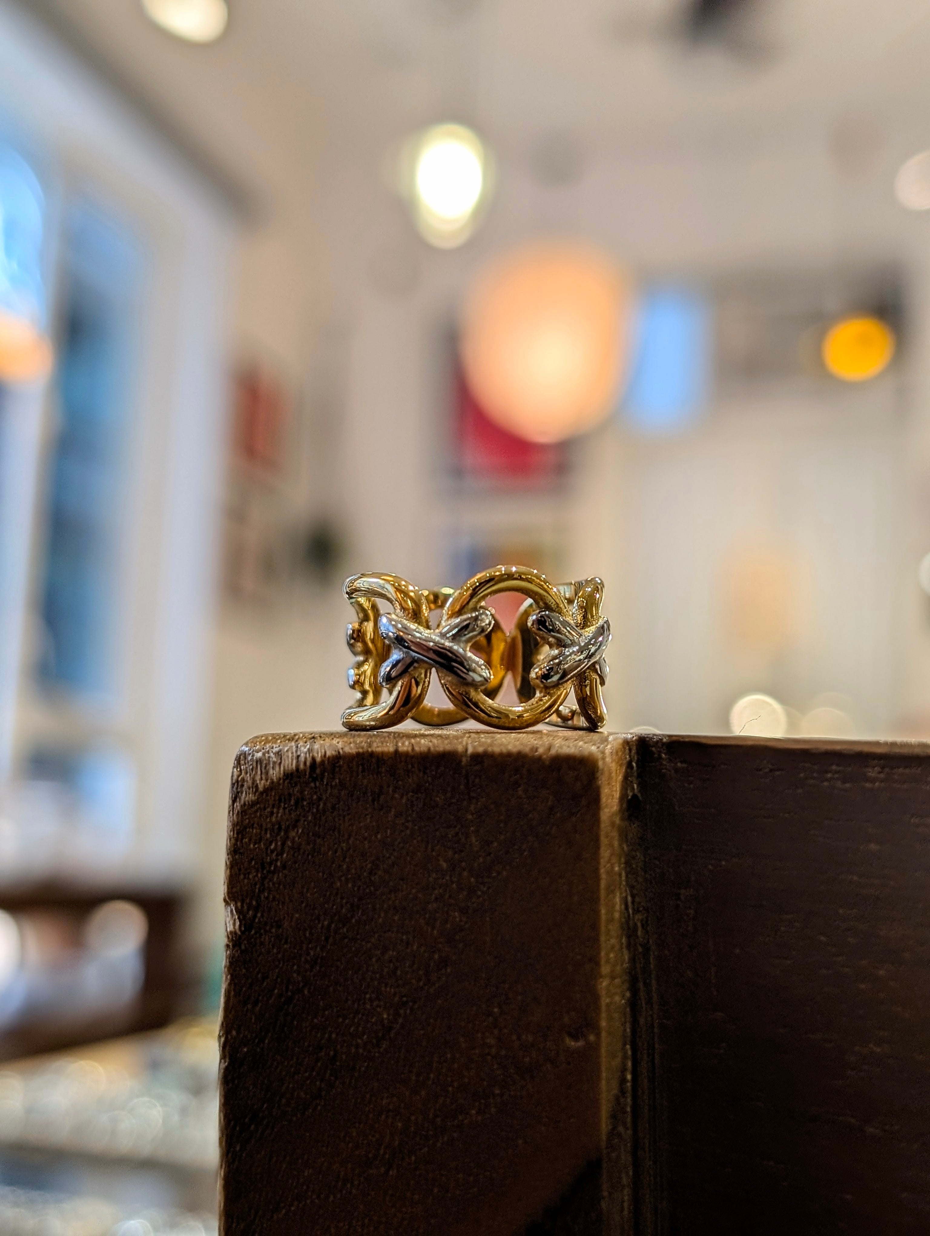 Elysian Knot two tone stainless steel ring