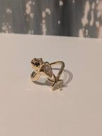 Shell & starfish brass ring