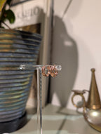Double wavy 925 silver earrings