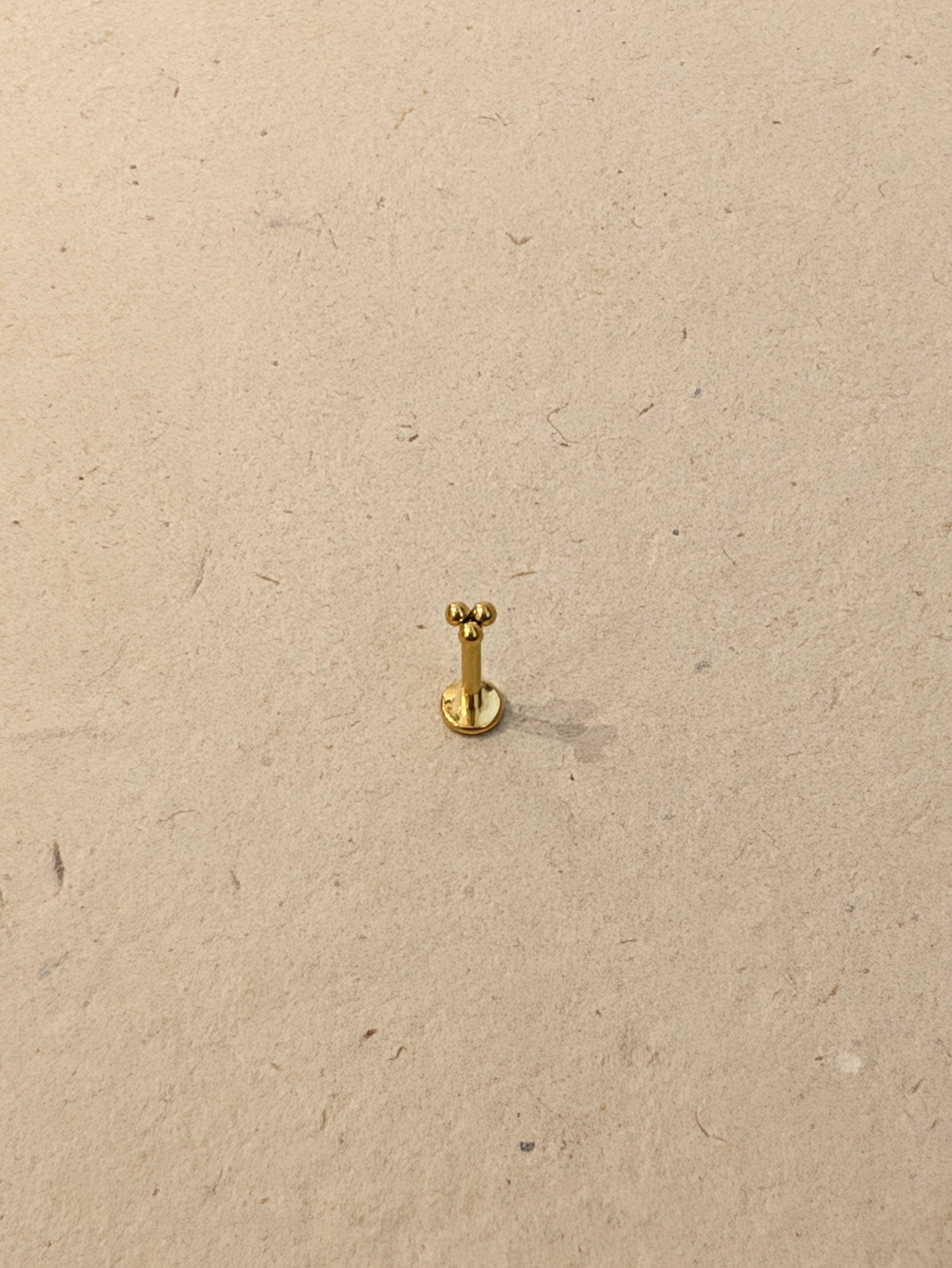 Titanium Trio Bead Flat Back Stud (ASTM F136)