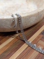 Triple chain heart stainless steel bracelet