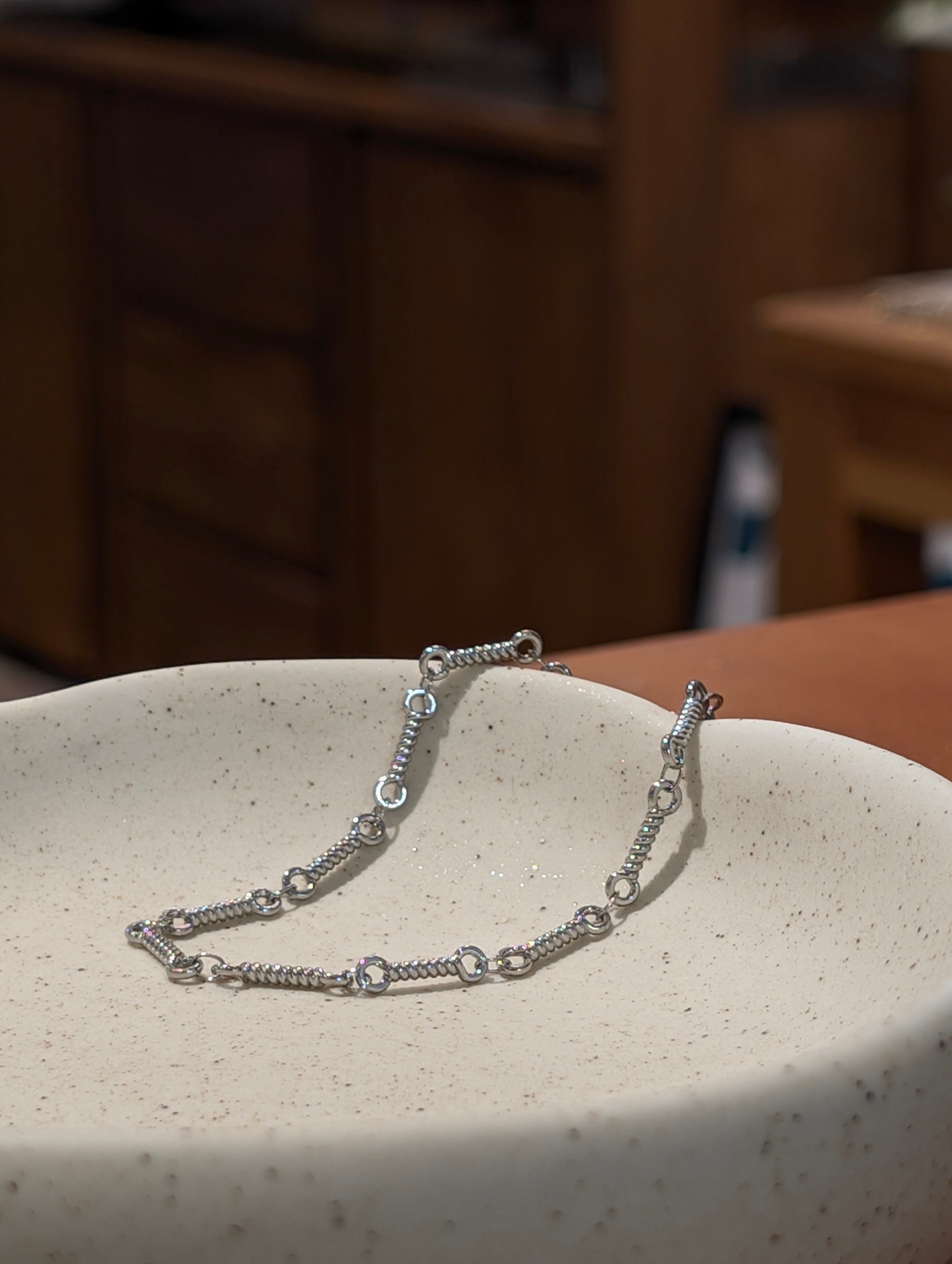 Interlock stainless steel bracelet