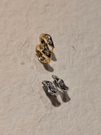 Wavelet CZ Hinged Hoop Earrings
