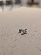 Square cz surgical steel stud piercing (1pc)