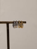 Rectangular CZ Hinged Hoop Earrings