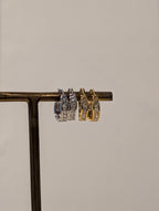 Rectangular CZ Hinged Hoop Earrings