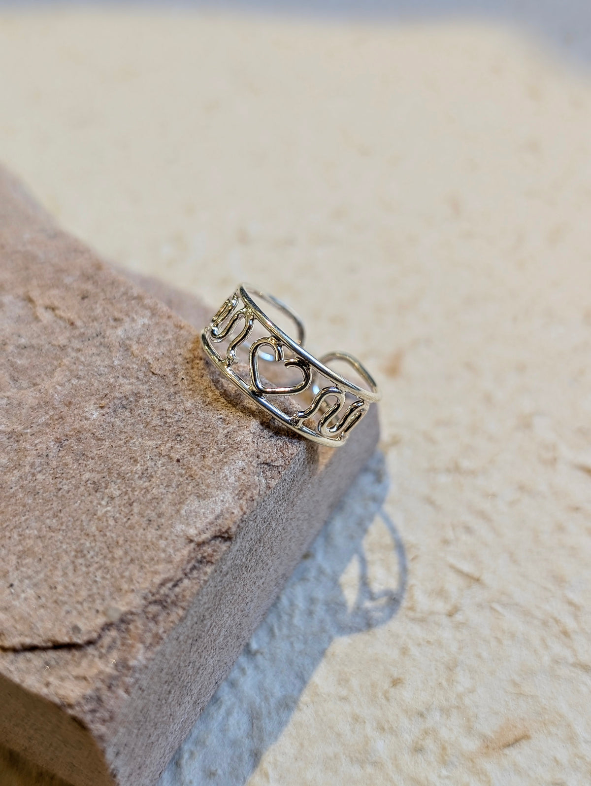 Outline Heart Band 925 Silver Ring