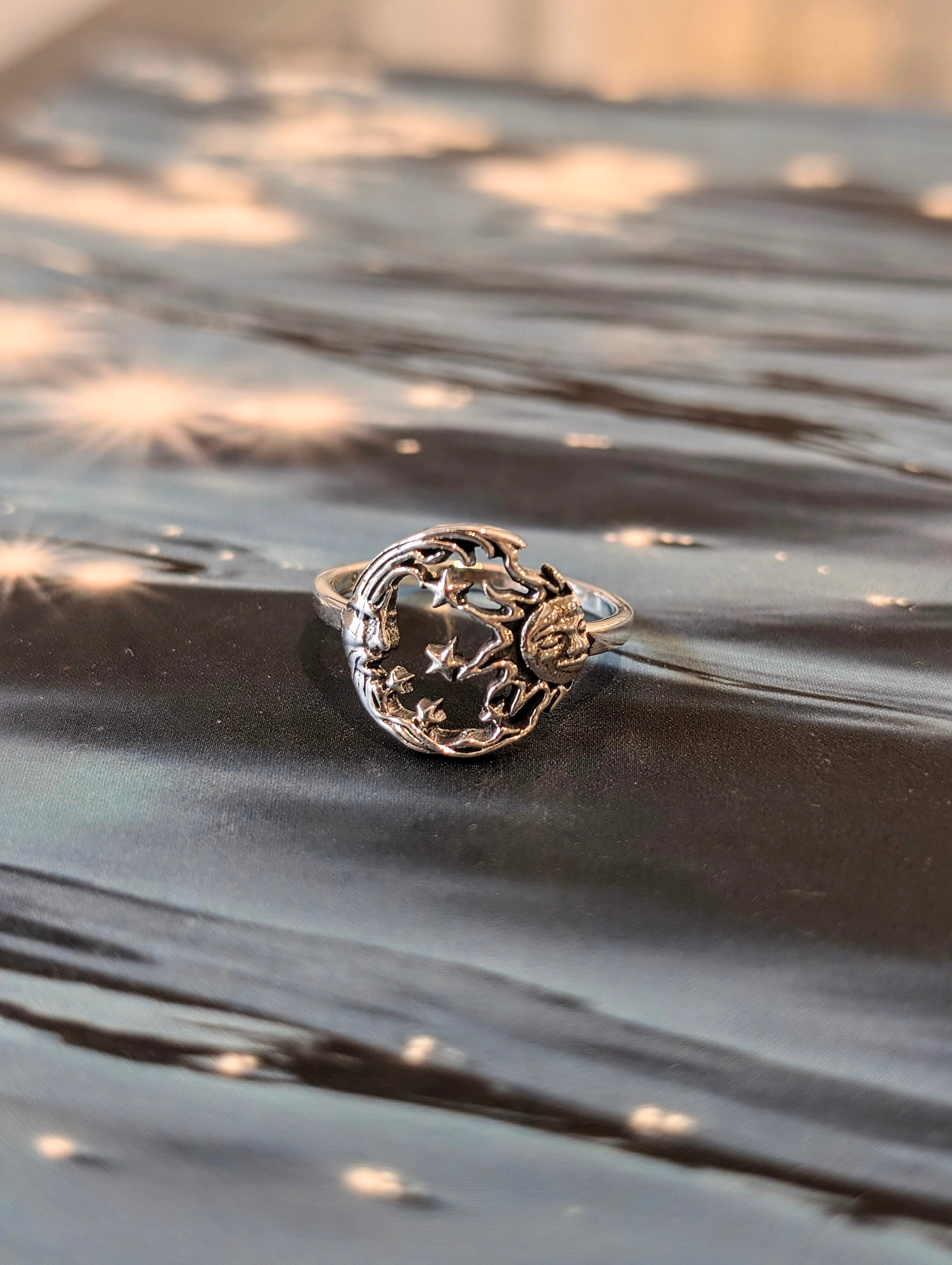 Sol & Luna Eclipse Sterling Silver Ring