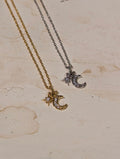 Crescent and star necklace