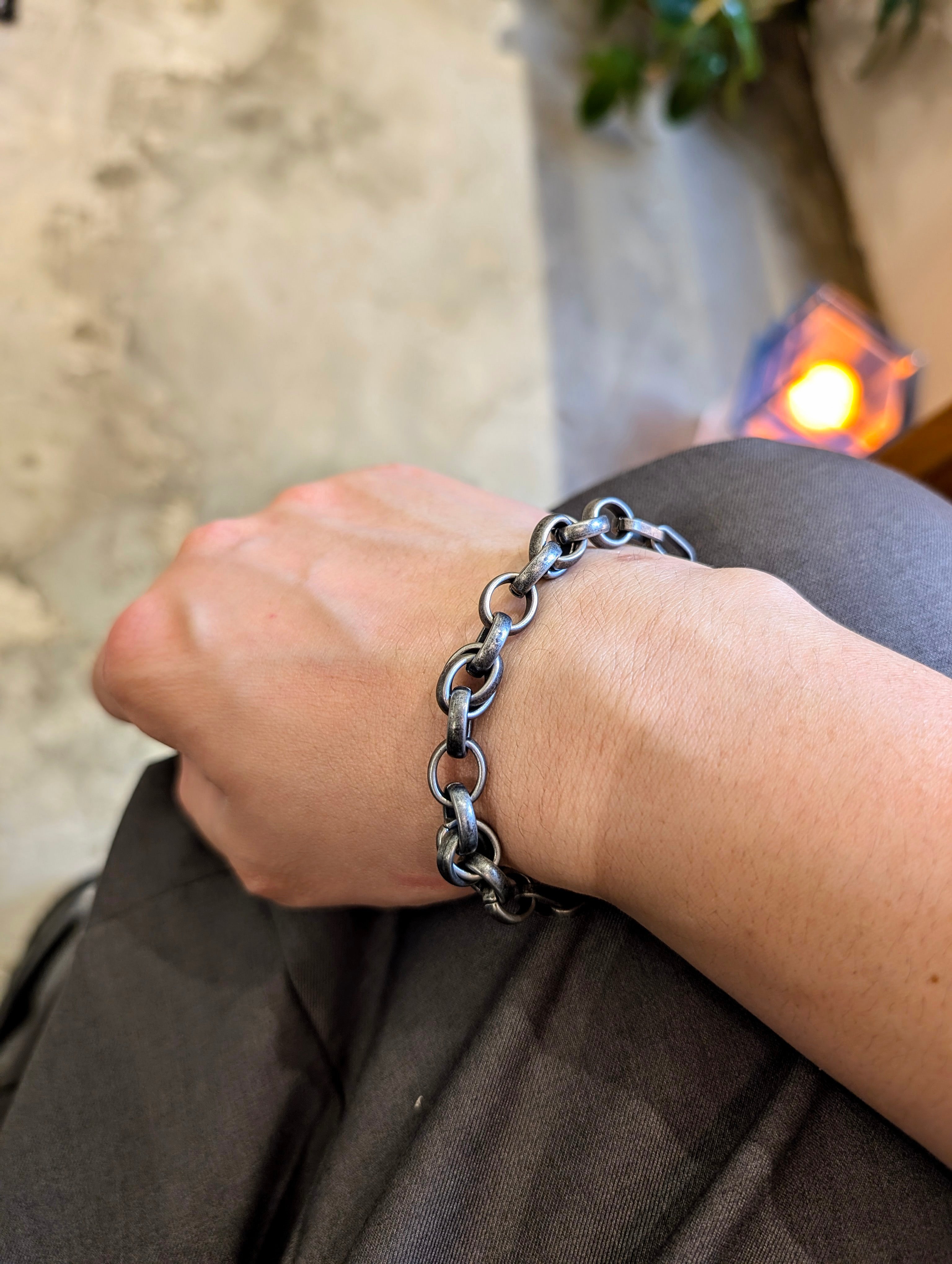 Matte Black Chain Stainless Steel Bracelet - Men
