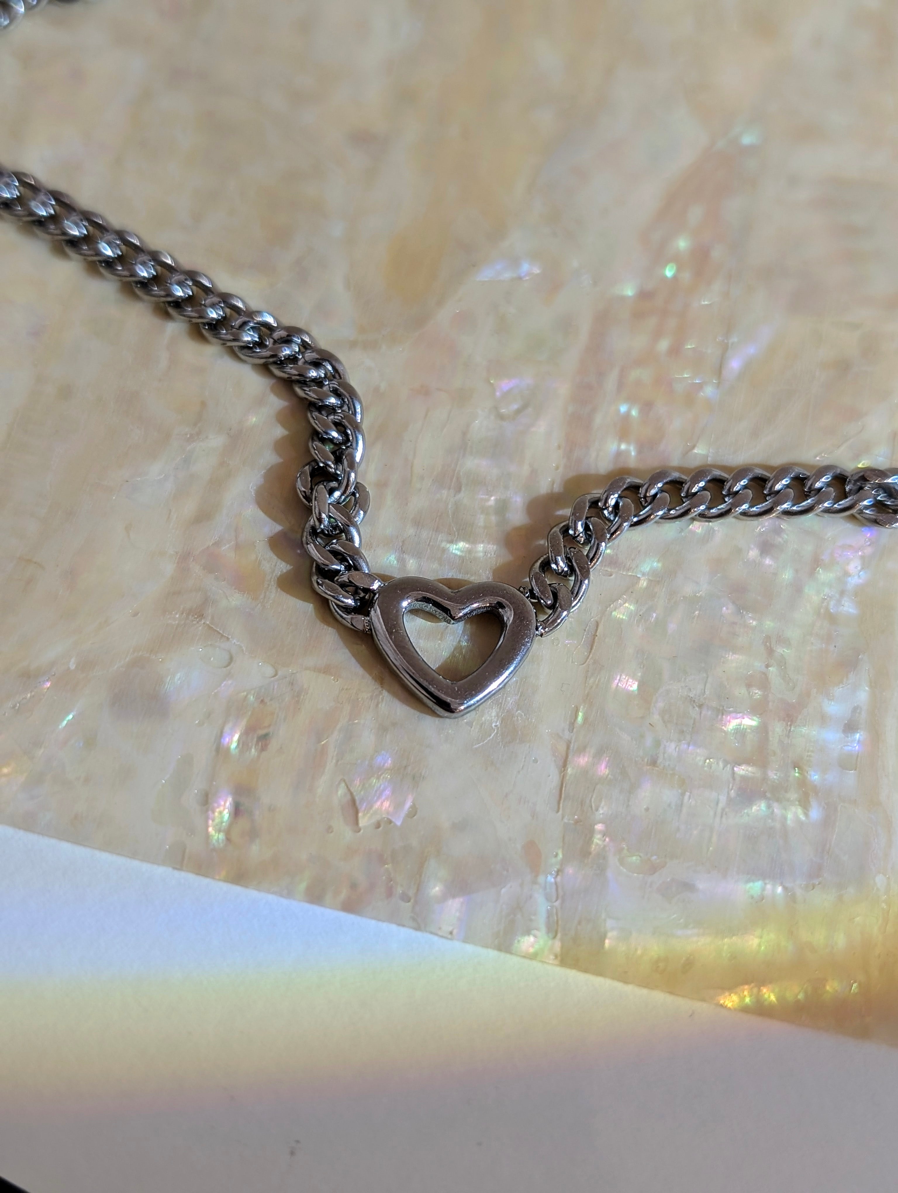 Heart Link Chain Stainless Steel Necklace