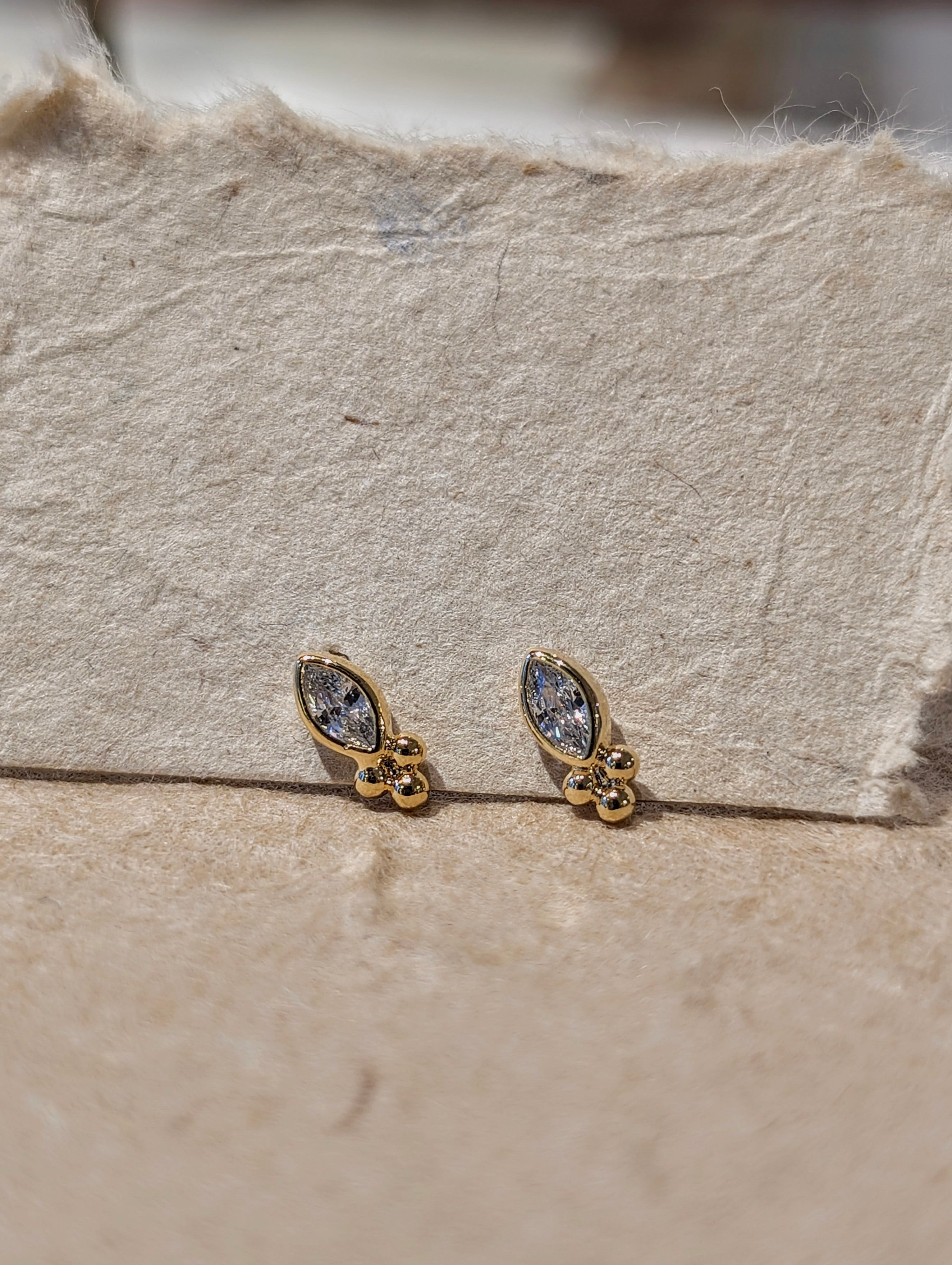 Marquise Trinity Stud Earrings