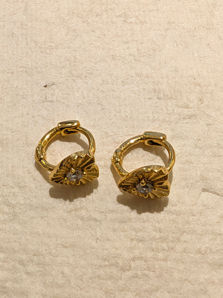 Radiant Heart Huggie 925 Silver Earrings