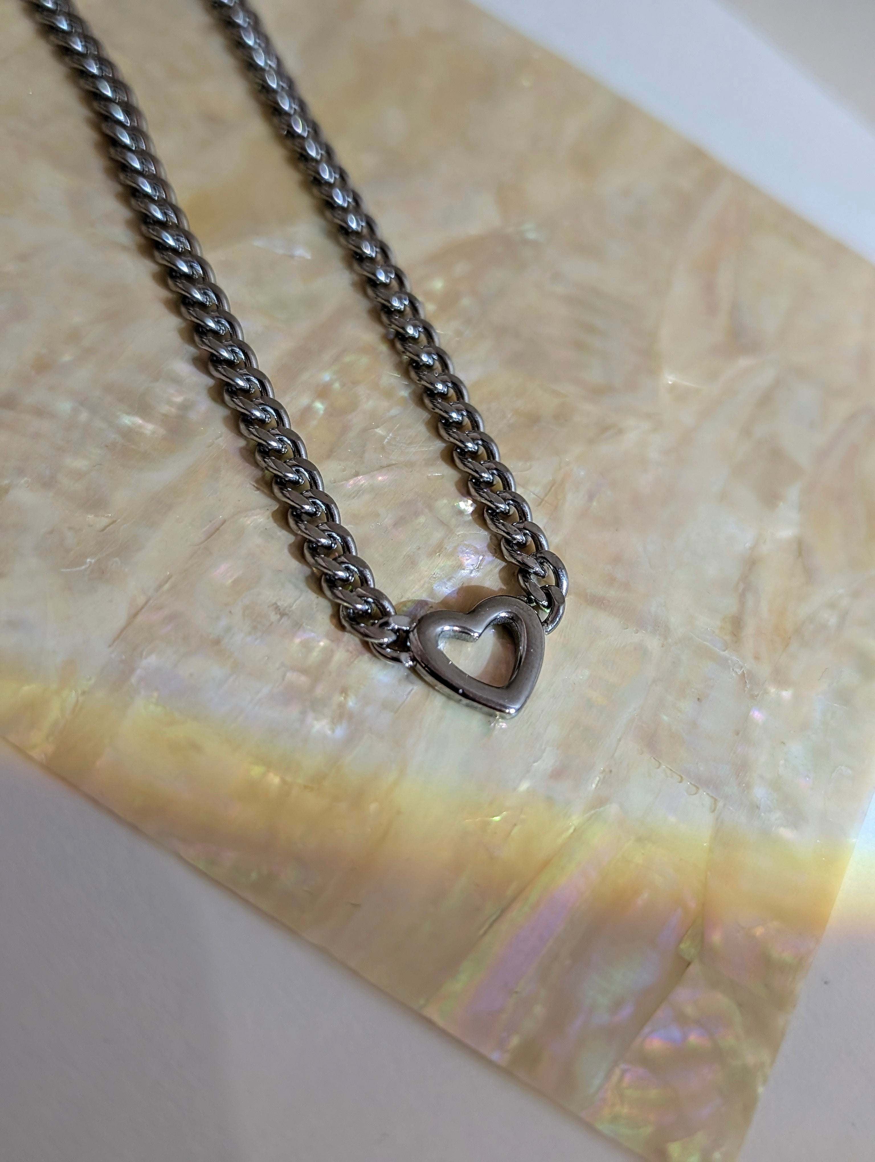 Heart Link Chain Stainless Steel Necklace
