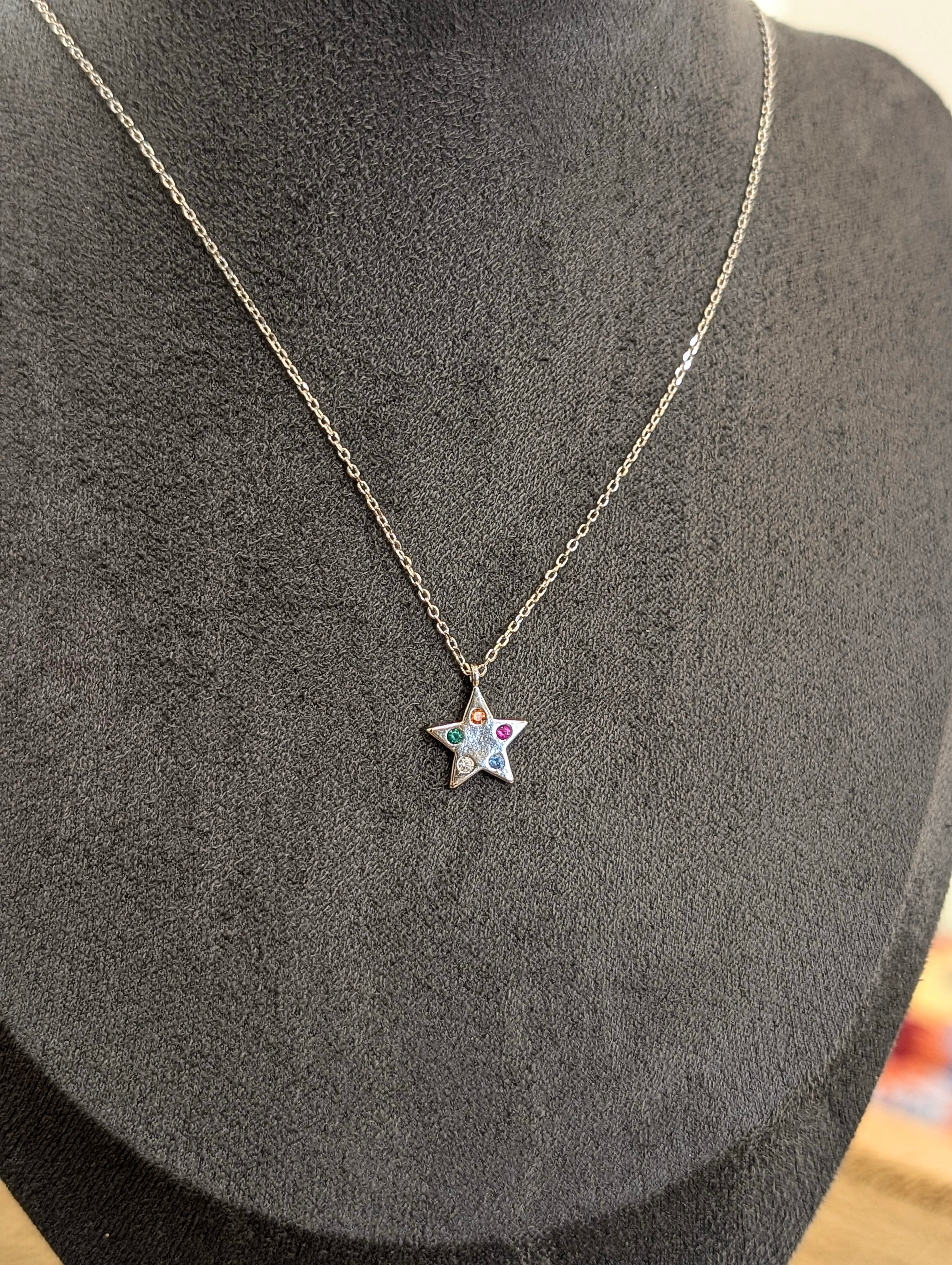 Aura stella brass necklace