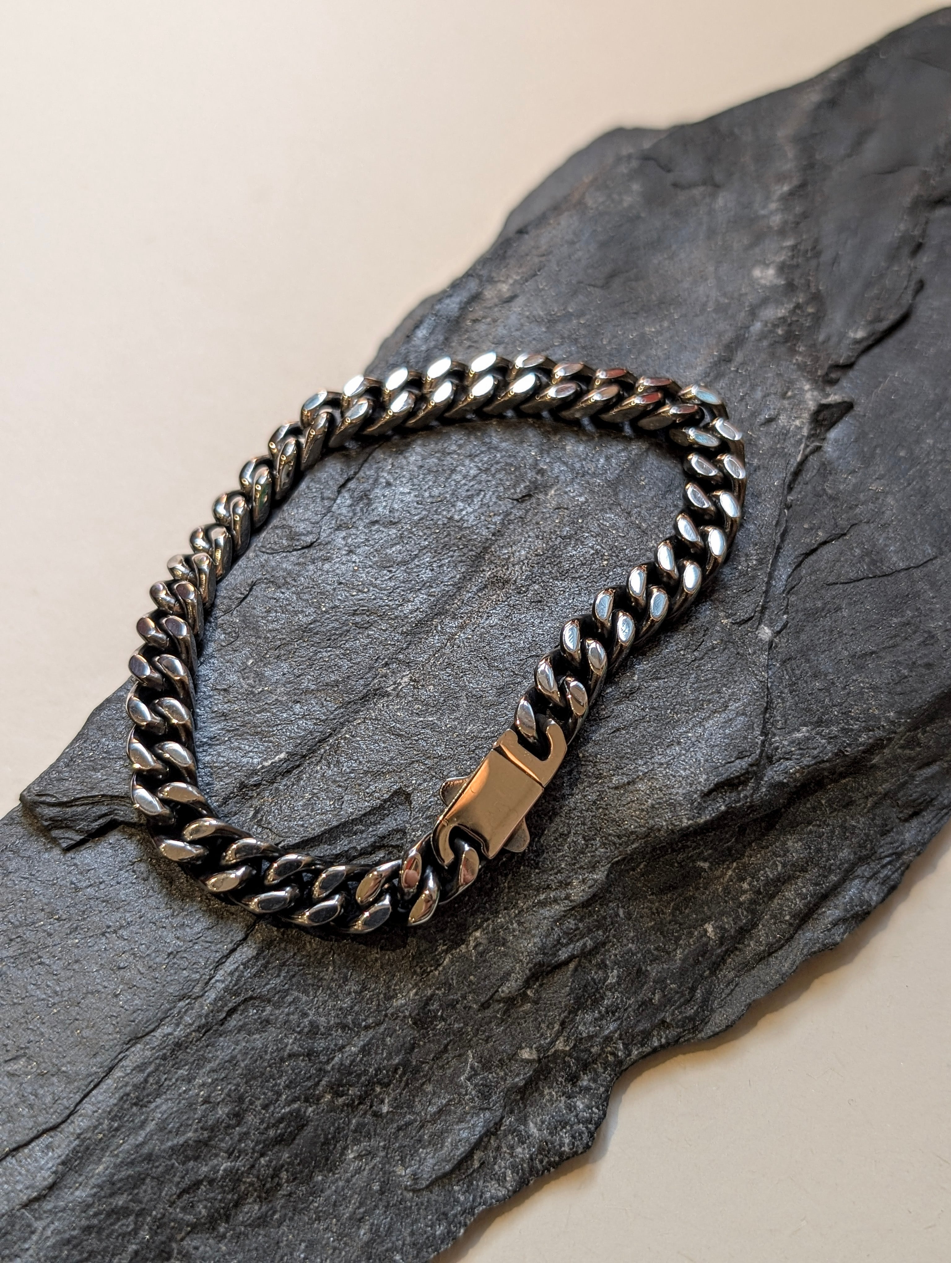 Rectangular Chain Stainless Steel Bracelet - Men