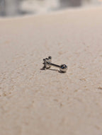 Square cz surgical steel stud piercing (1pc)