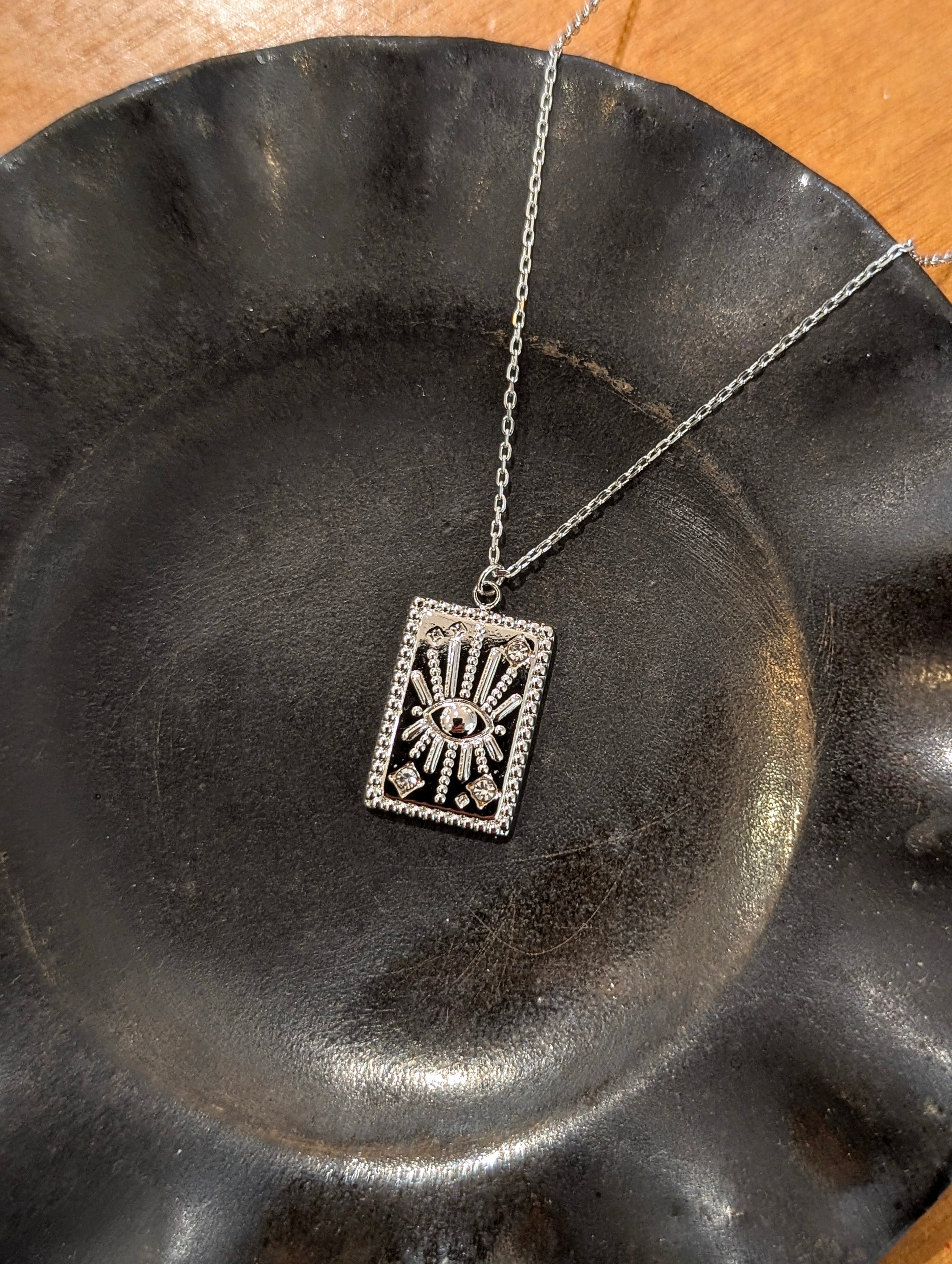 Solstice Eye Pendant Stainless Steel Necklace