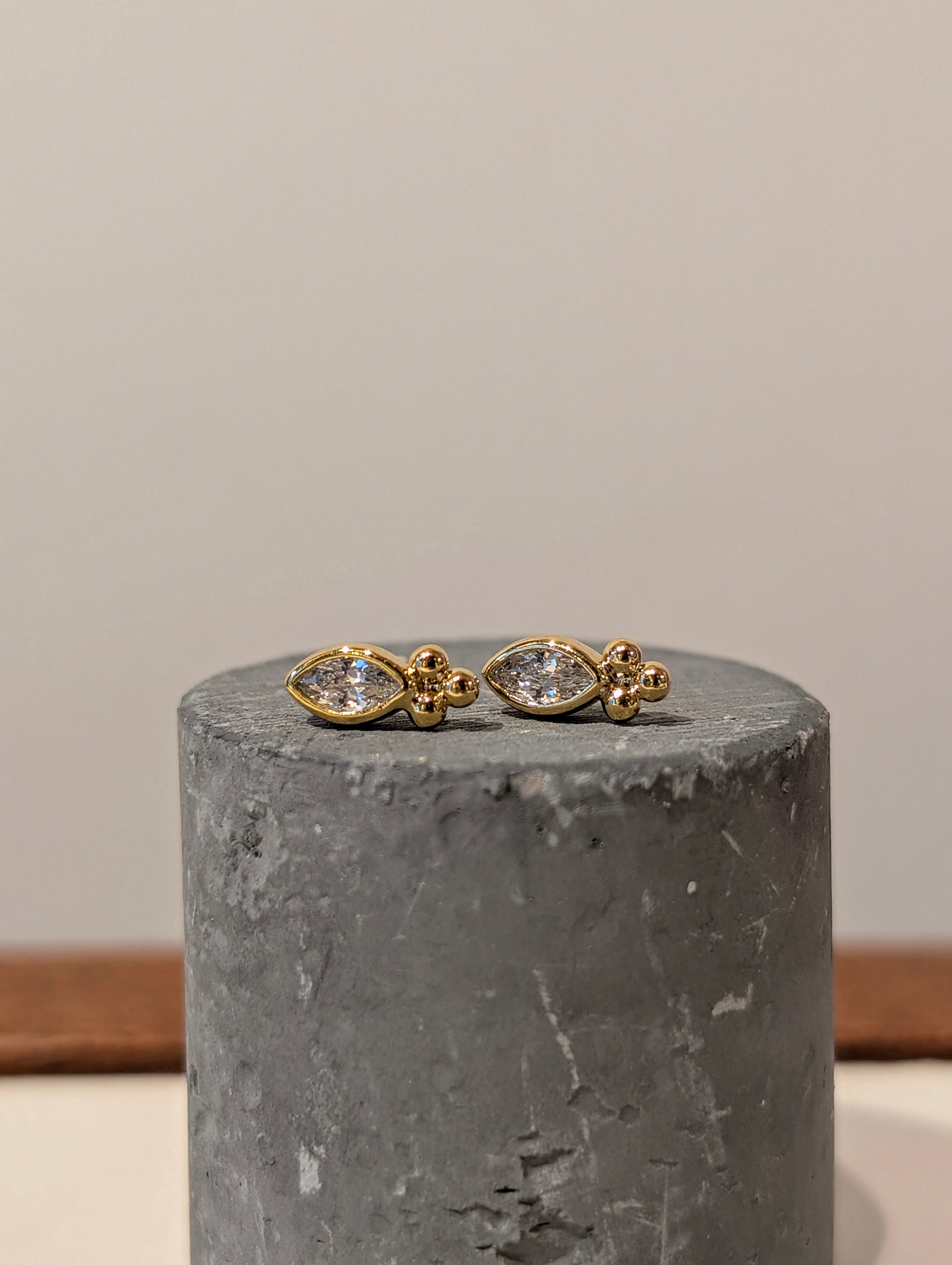 Marquise Trinity Stud Earrings