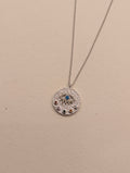 Eye rainbow stud brass necklace