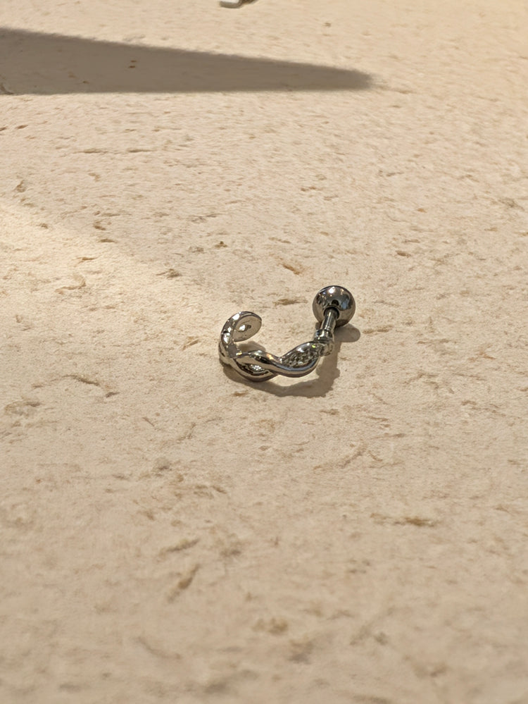 Twisted Wave Piercing Stud Surgical Steel Earring (1pc)