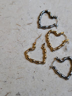Heart-Shaped Hoop Stainless Steel Earrings
