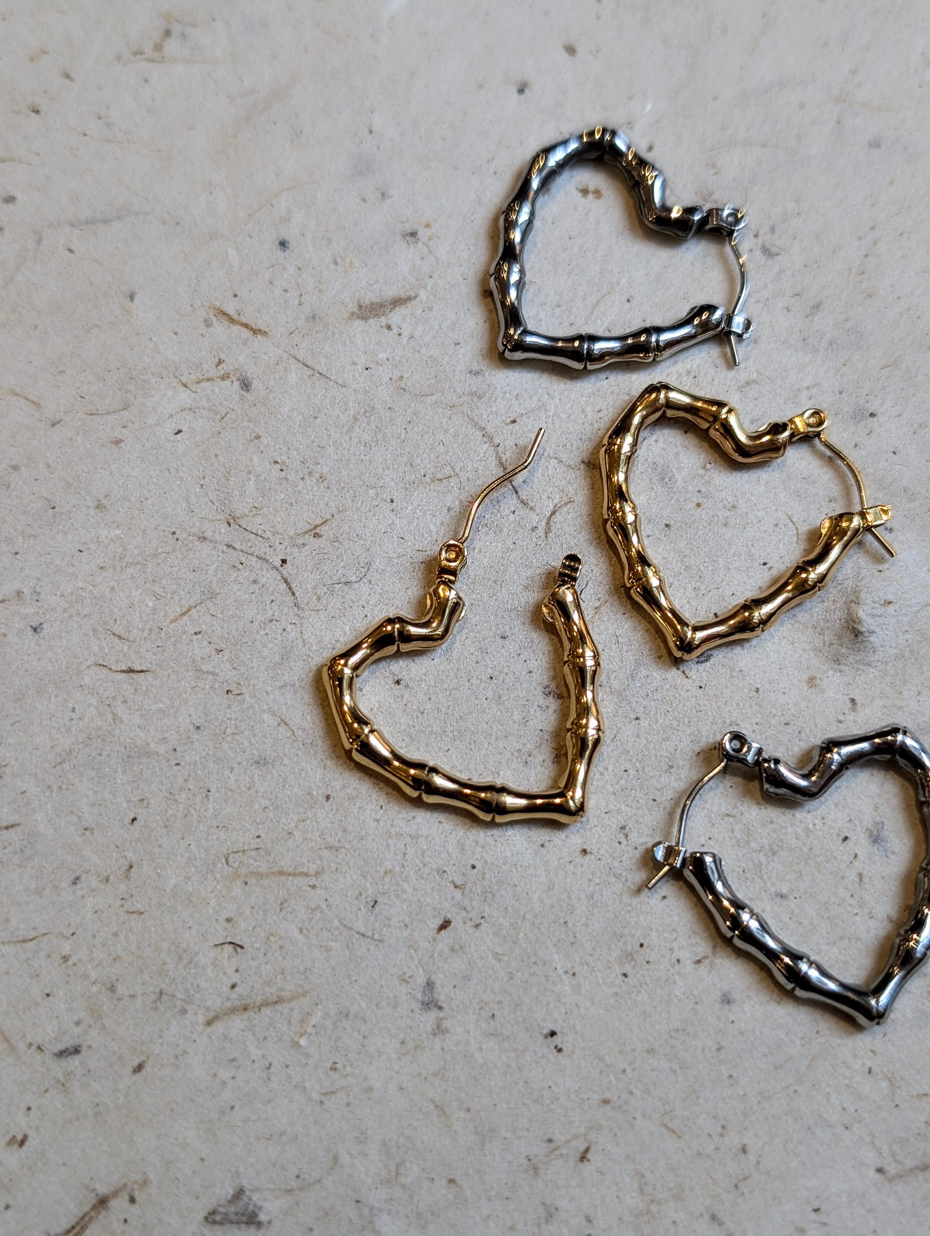Heart-Shaped Hoop Stainless Steel Earrings