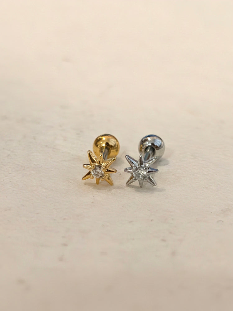 Starlight Burst Stud Surgical Steel Piercing Earring (1pc)