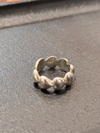 925 silver Heart band free size ring