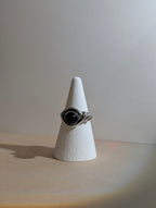 Stainless steel faux onyx ring