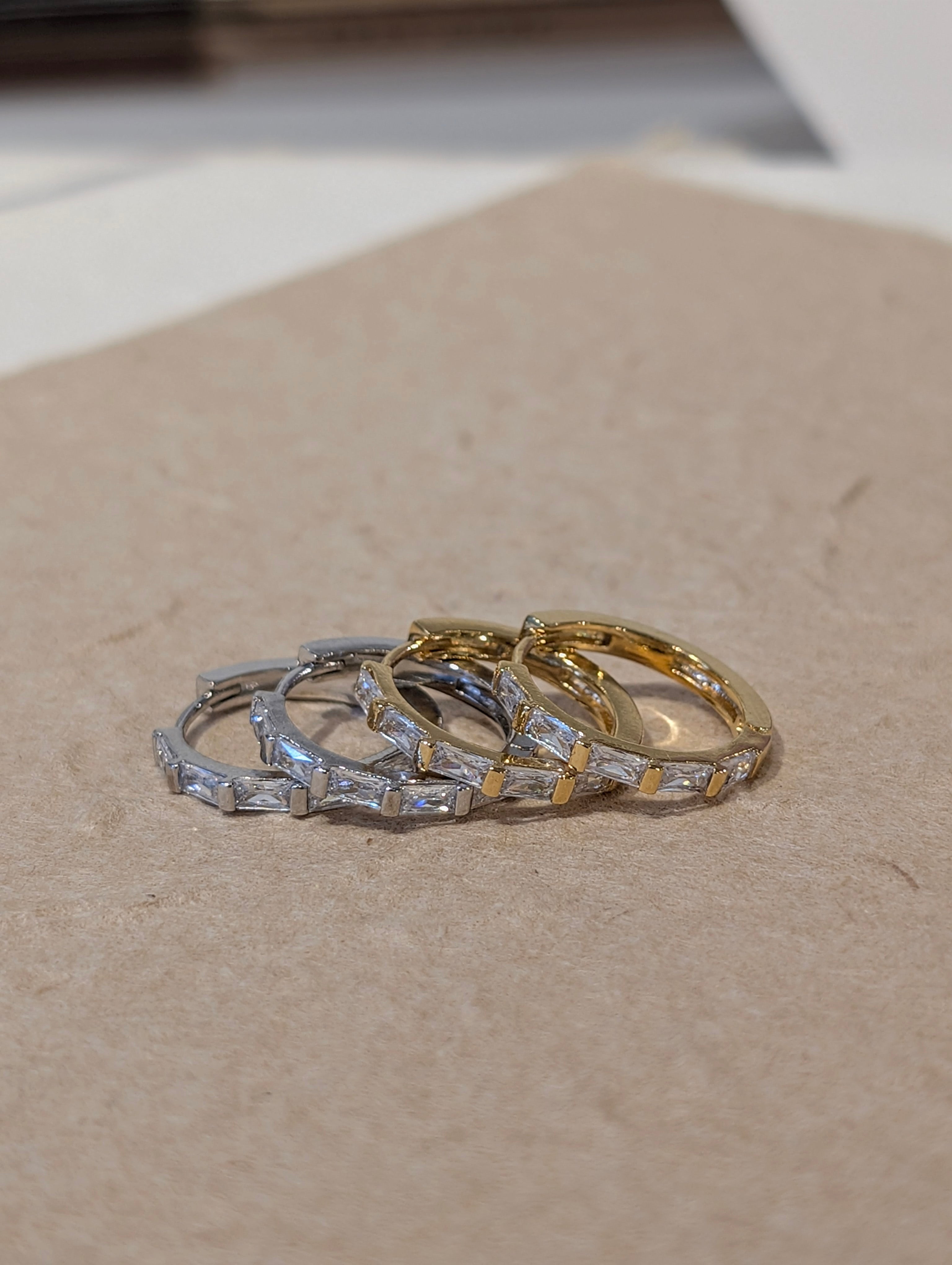 Echo Baguette Hoop Earrings