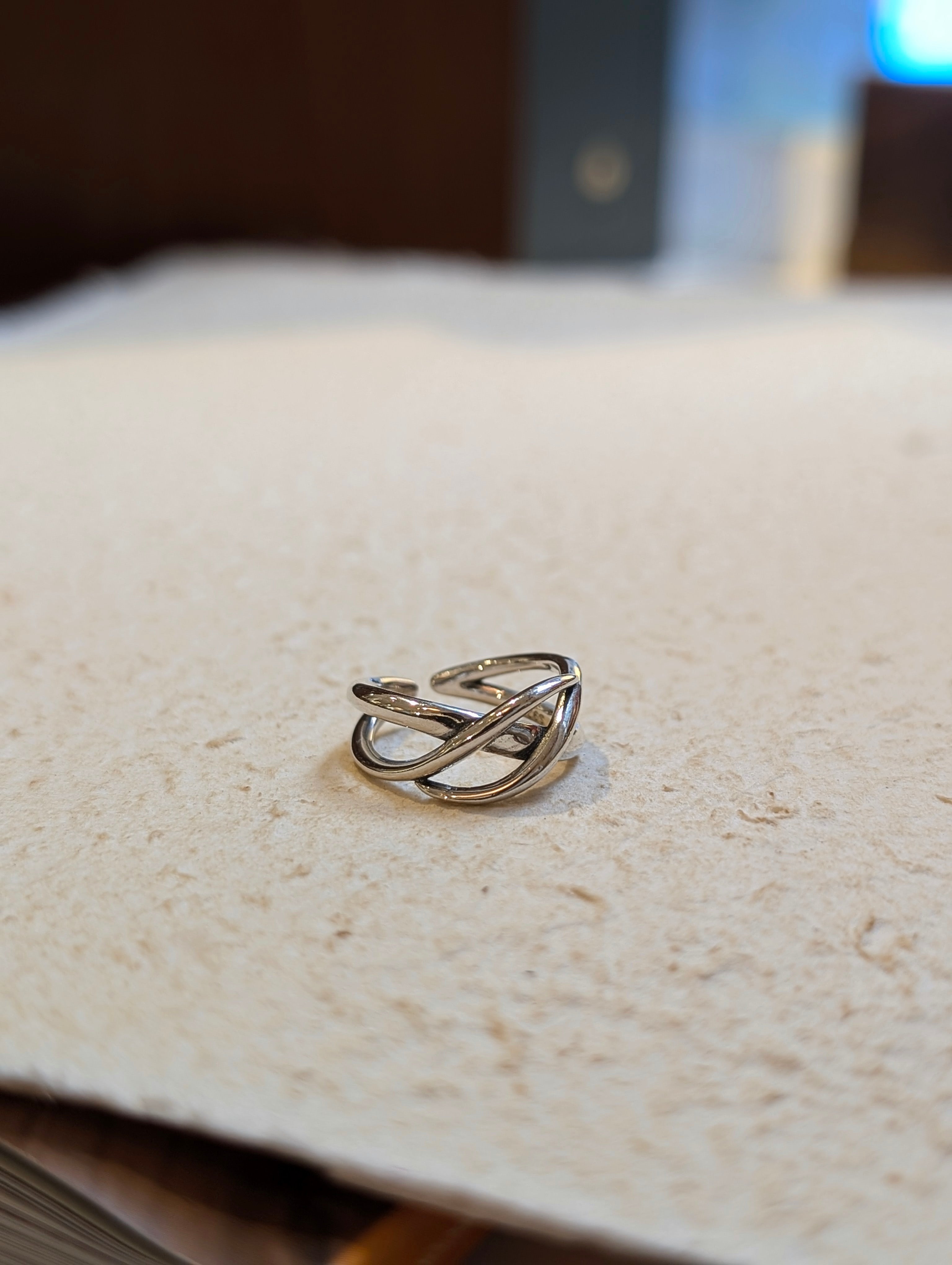 Infinity Knot 925 Silver Pink Ring