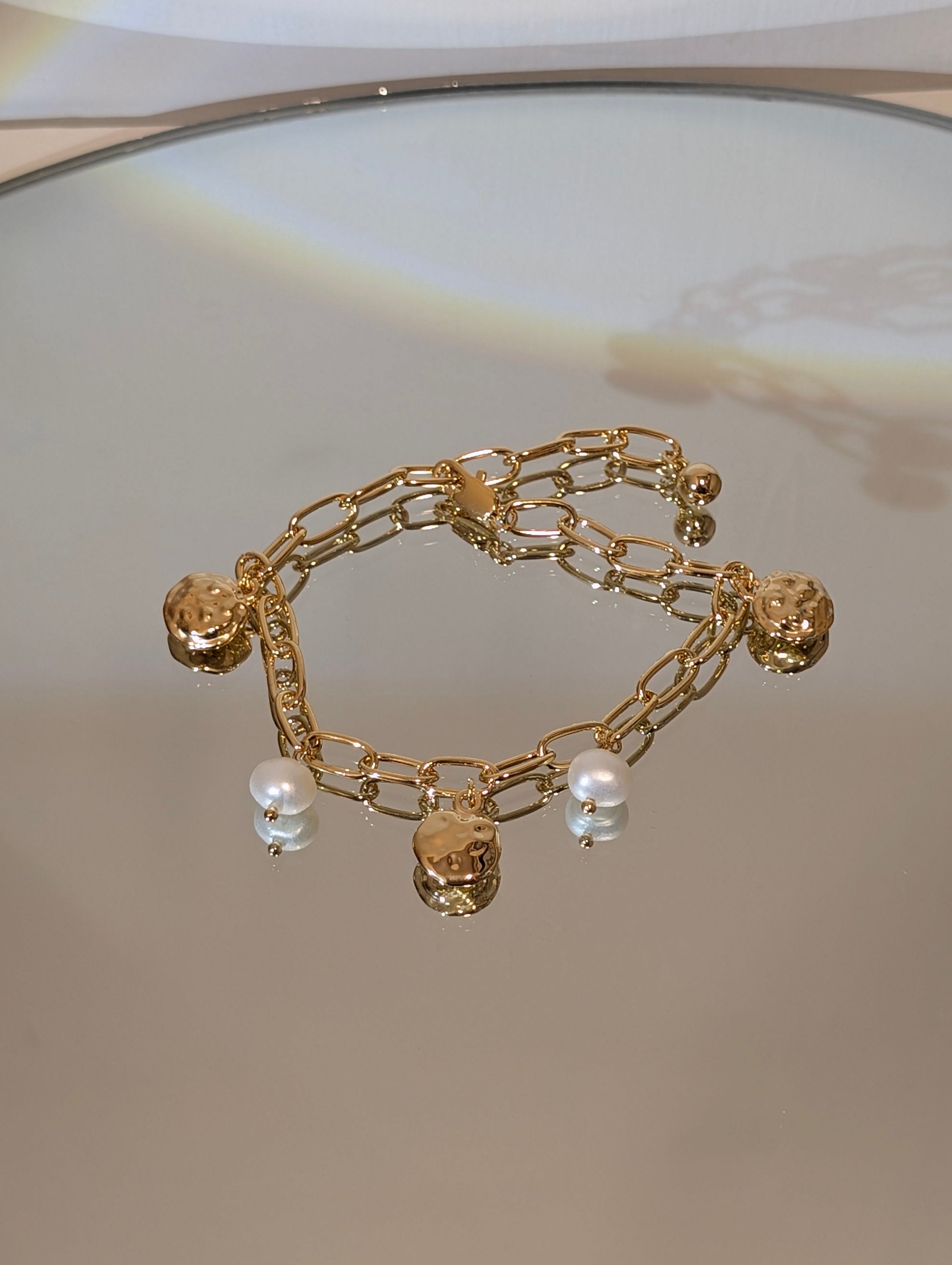 Celestial Tide Brass Bracelet