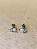 Opal CZ round surgical steel stud Piercing (1pc)