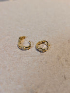 Wavelet CZ Hinged Hoop Earrings