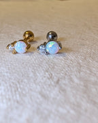Opal CZ round surgical steel stud Piercing (1pc)