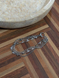 Triple chain heart stainless steel bracelet