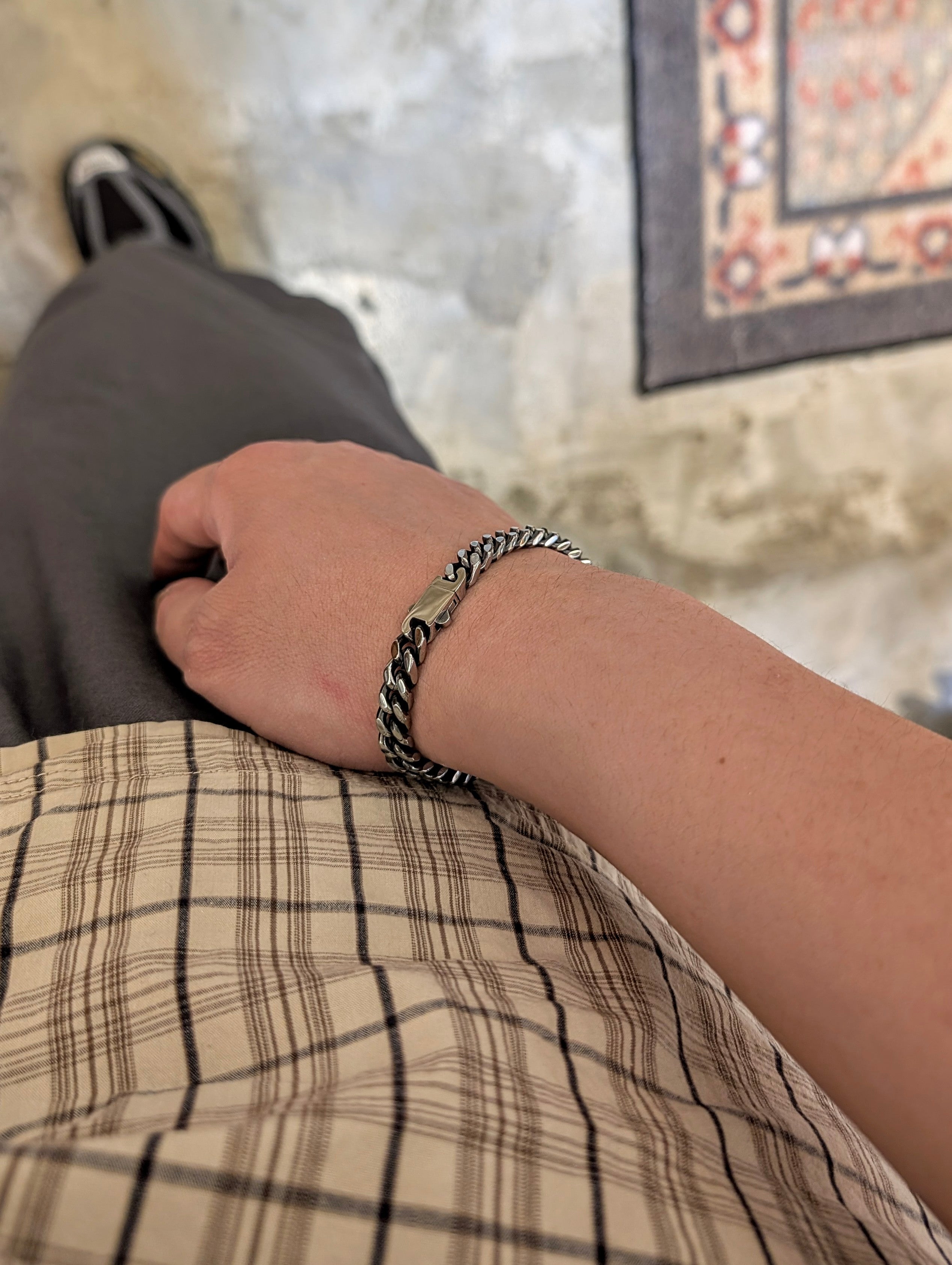 Rectangular Chain Stainless Steel Bracelet - Men