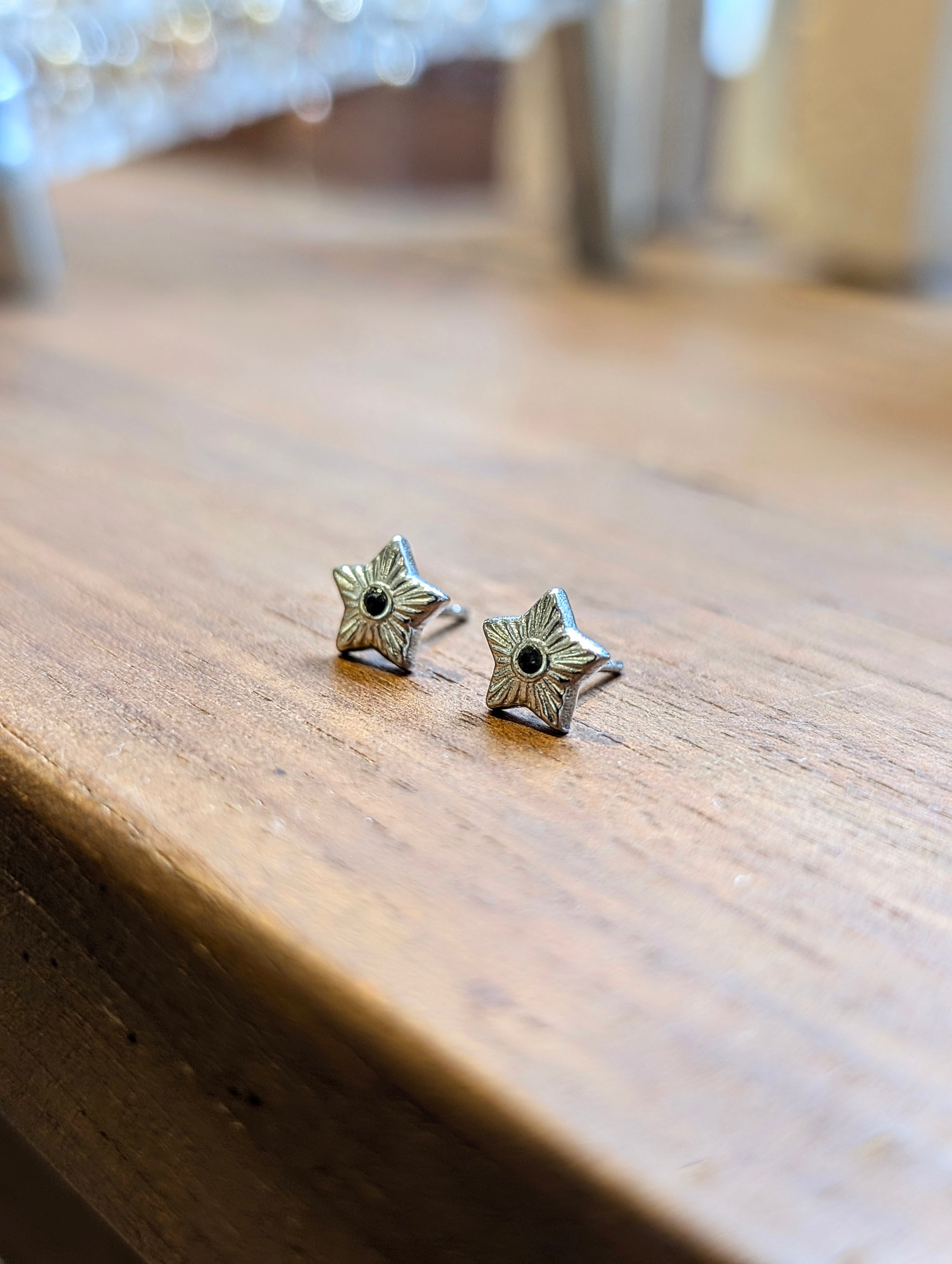 Sunburst Star Stud Stainless Steel Earrings