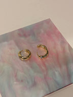 Glacier Wave Brass Hoop Earrings