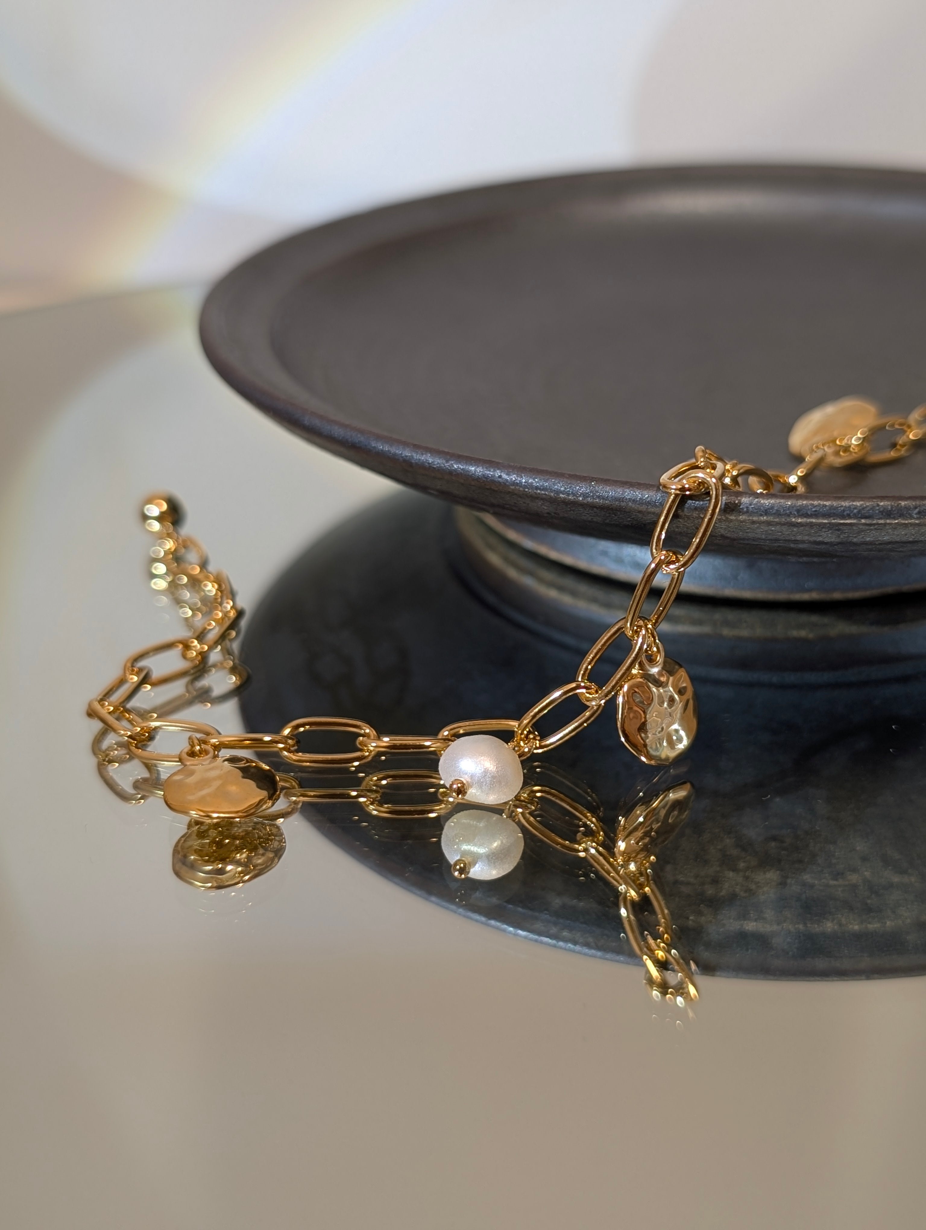 Celestial Tide Brass Bracelet