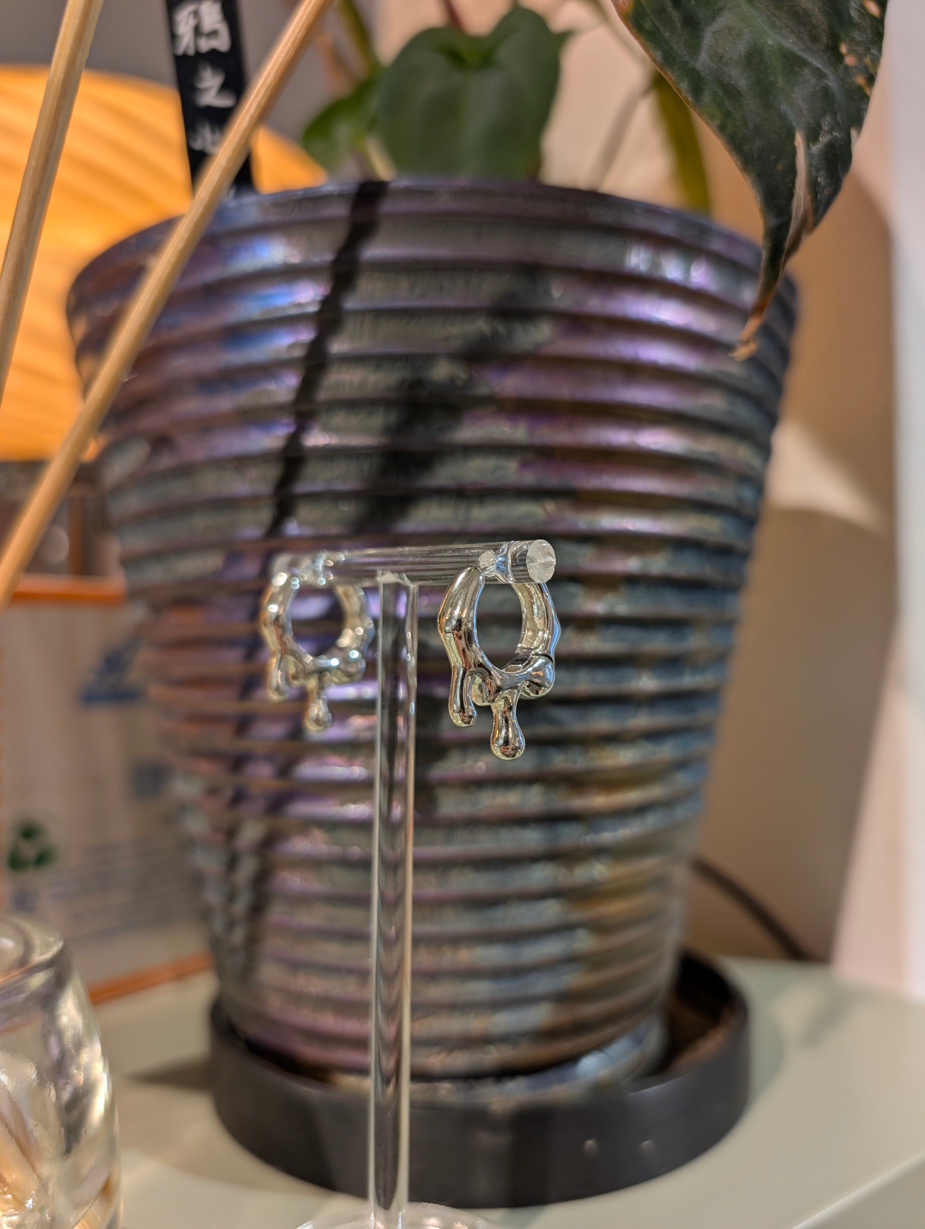 Mercury Drip Hoop Earrings