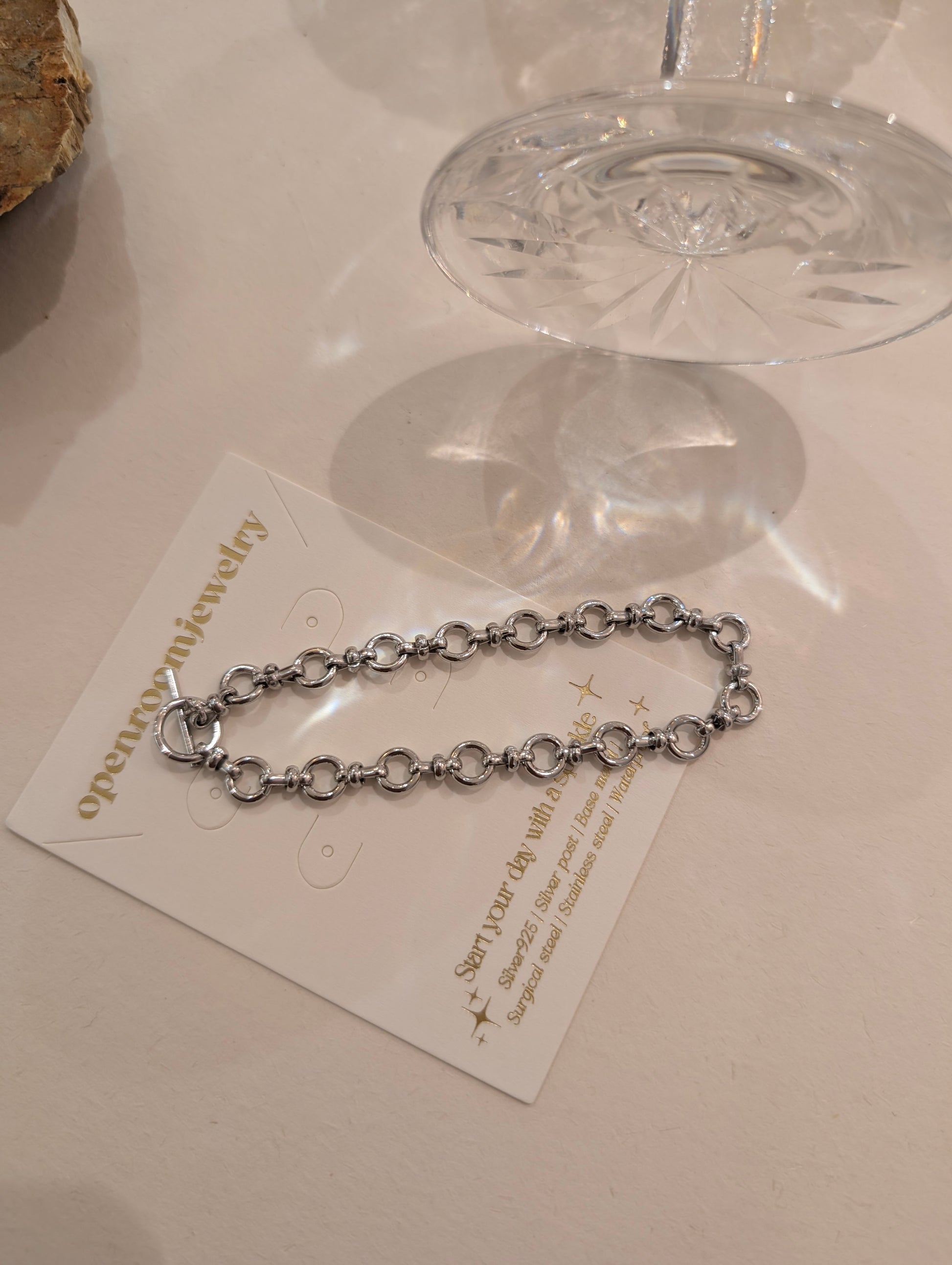 Interlock stainless steel bracelet