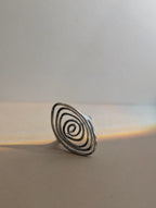 Oval spiral stainless steel ring