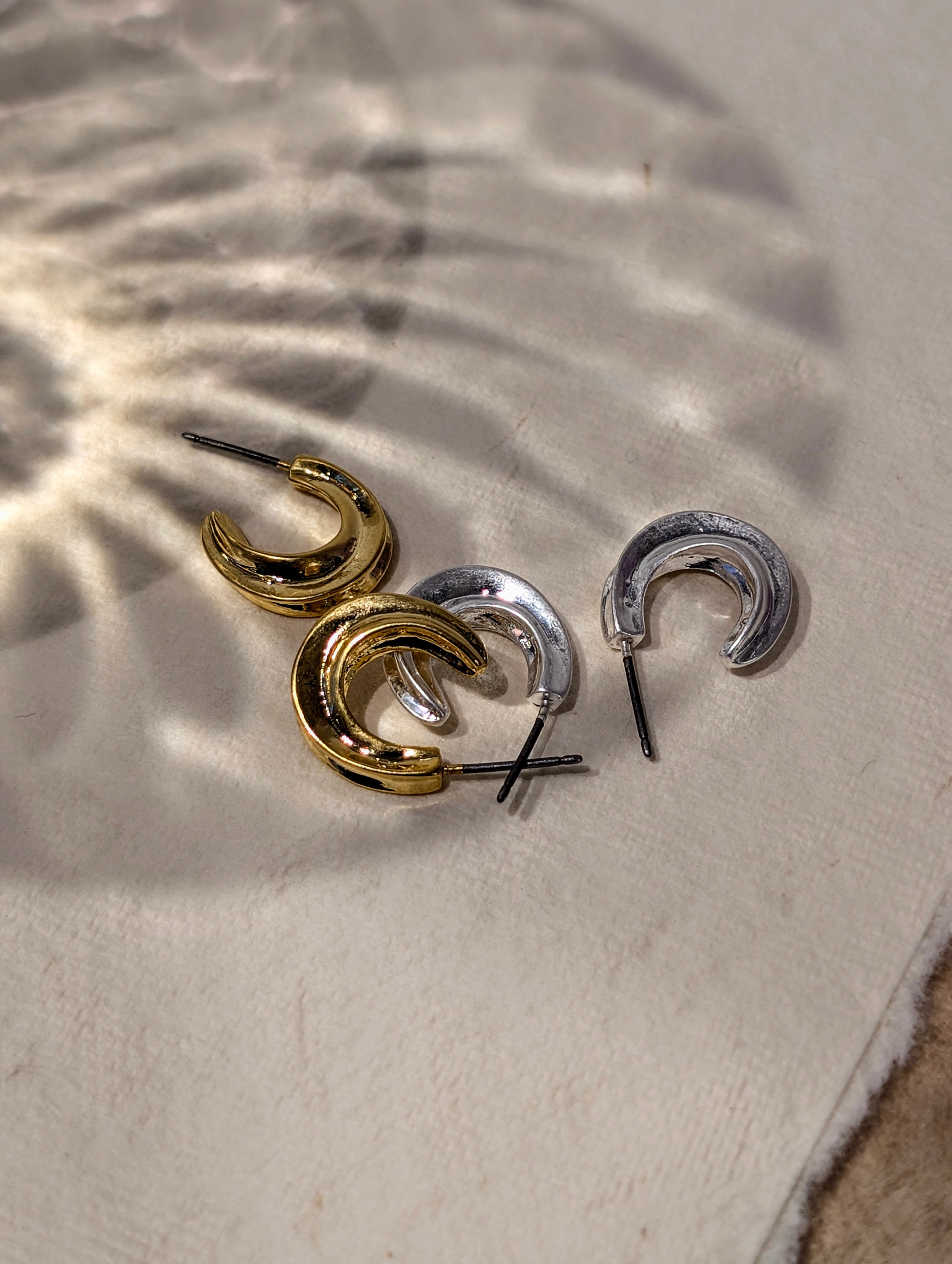C-shape Brass Earrings