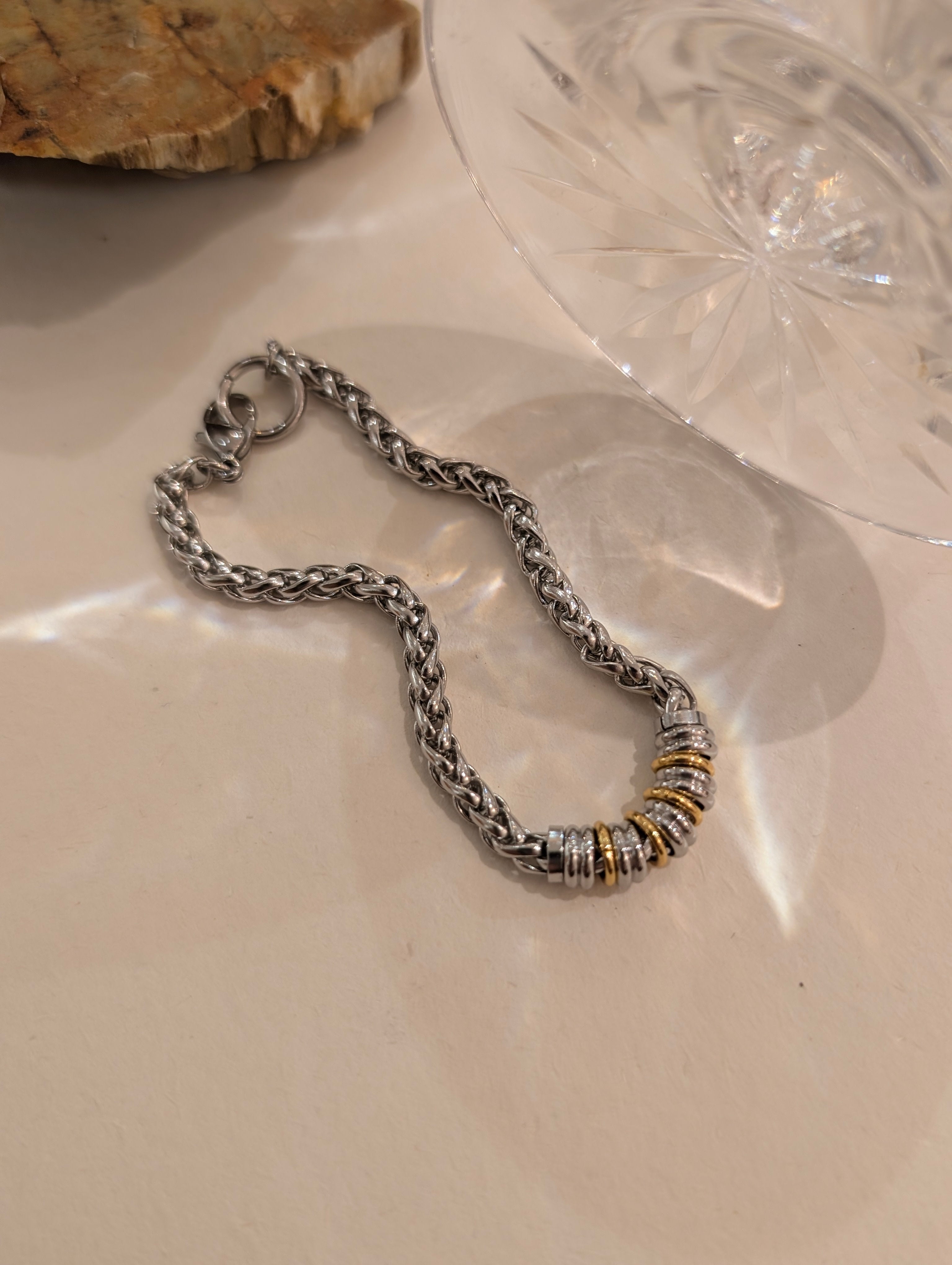 Mix tone stainless steel bracelet