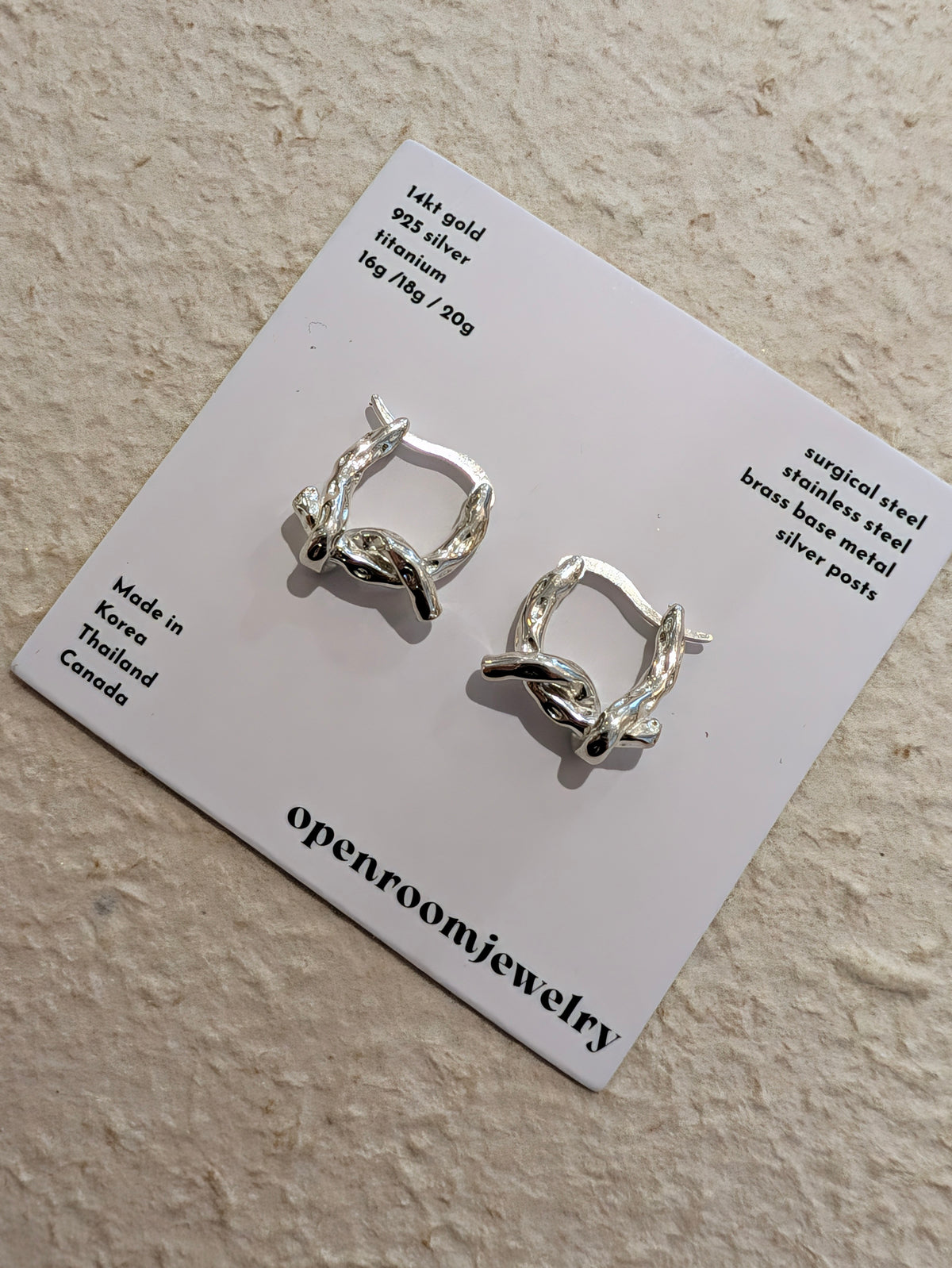 Textured Knot Huggie Hoop Earrings