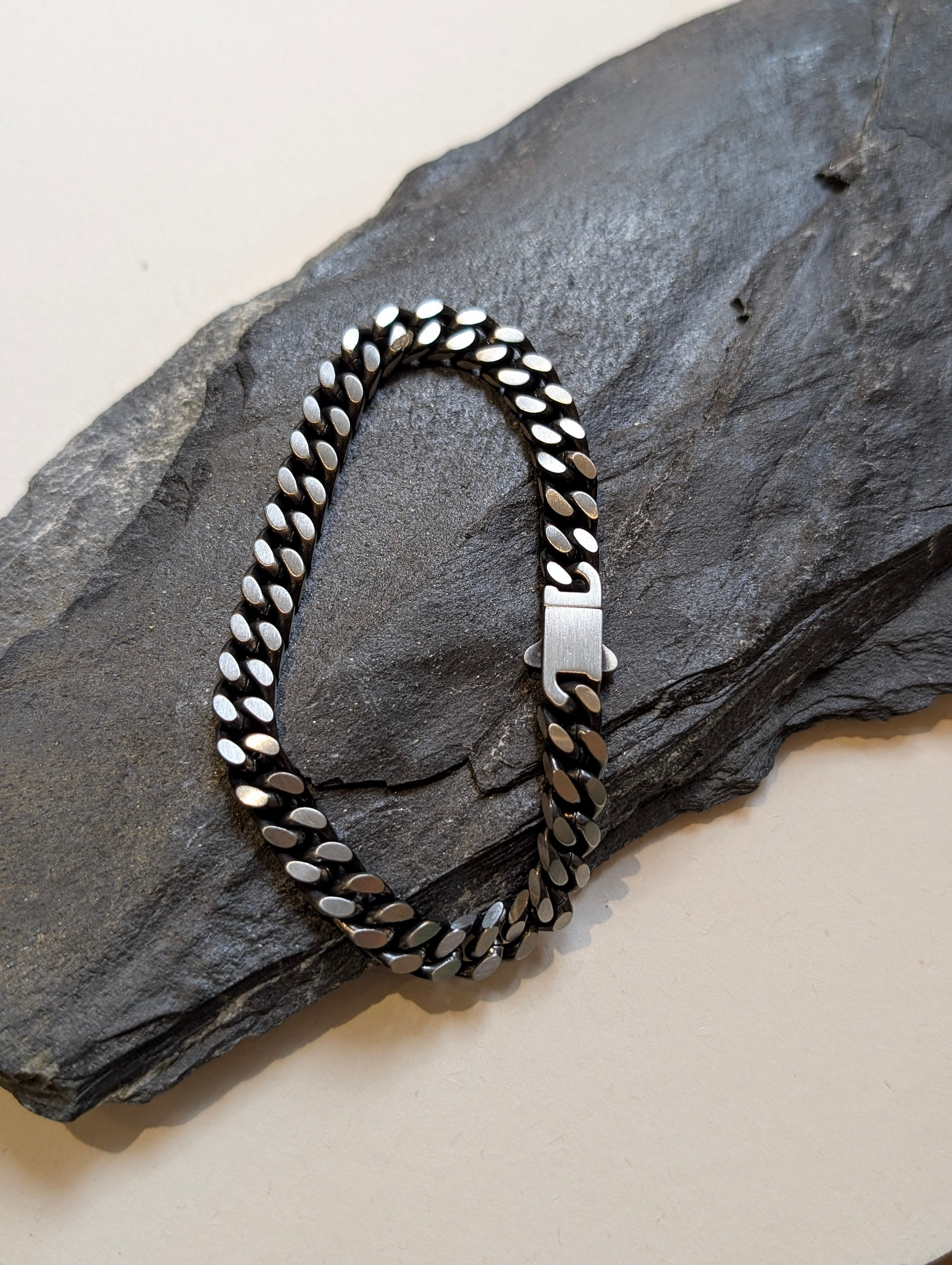 Rectangular Chain Stainless Steel Bracelet - Men
