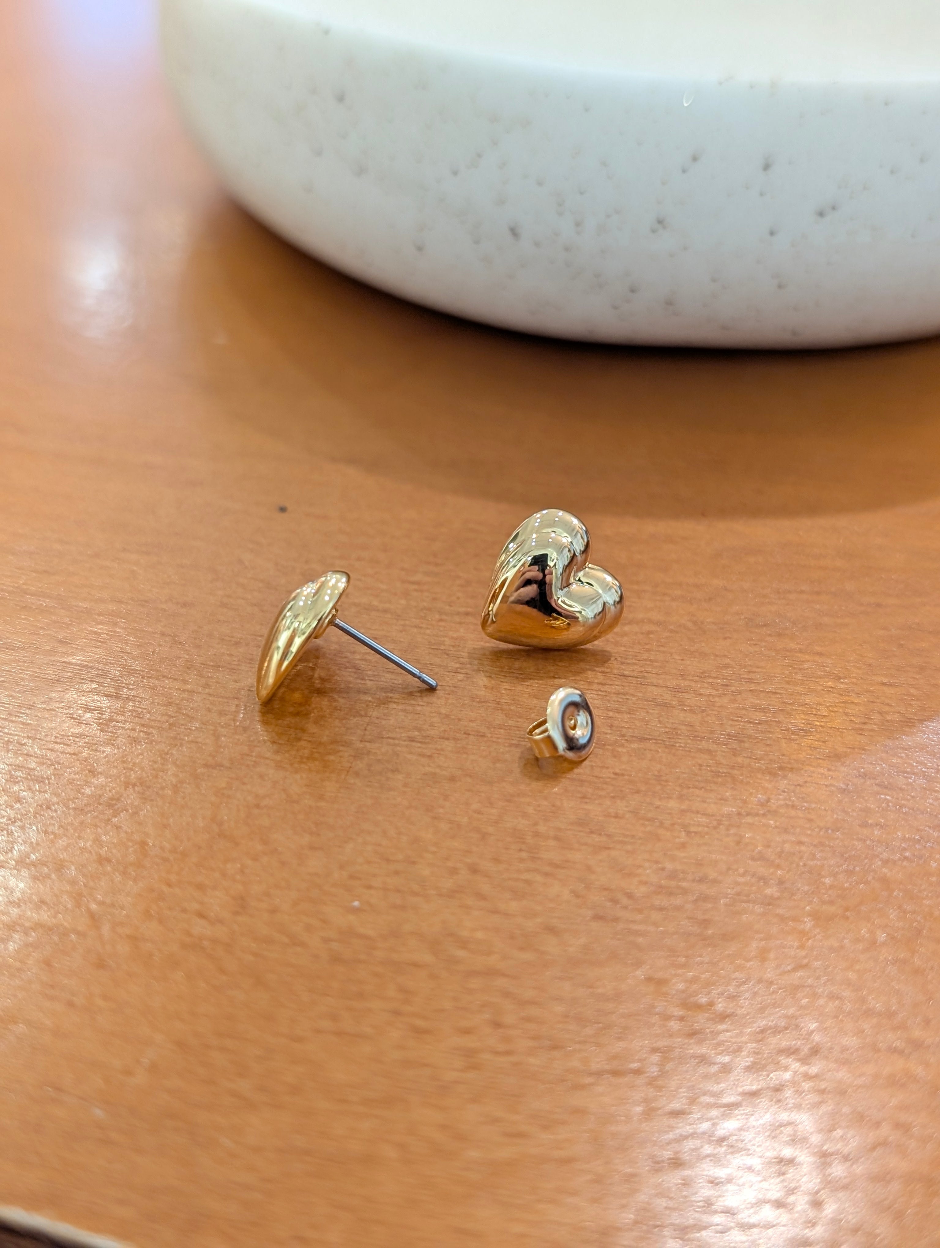 Heart brass earrings