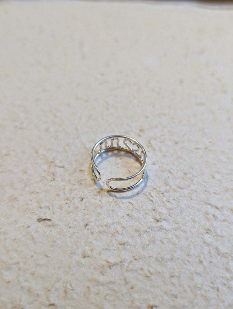 Outline Heart Band 925 Silver Ring